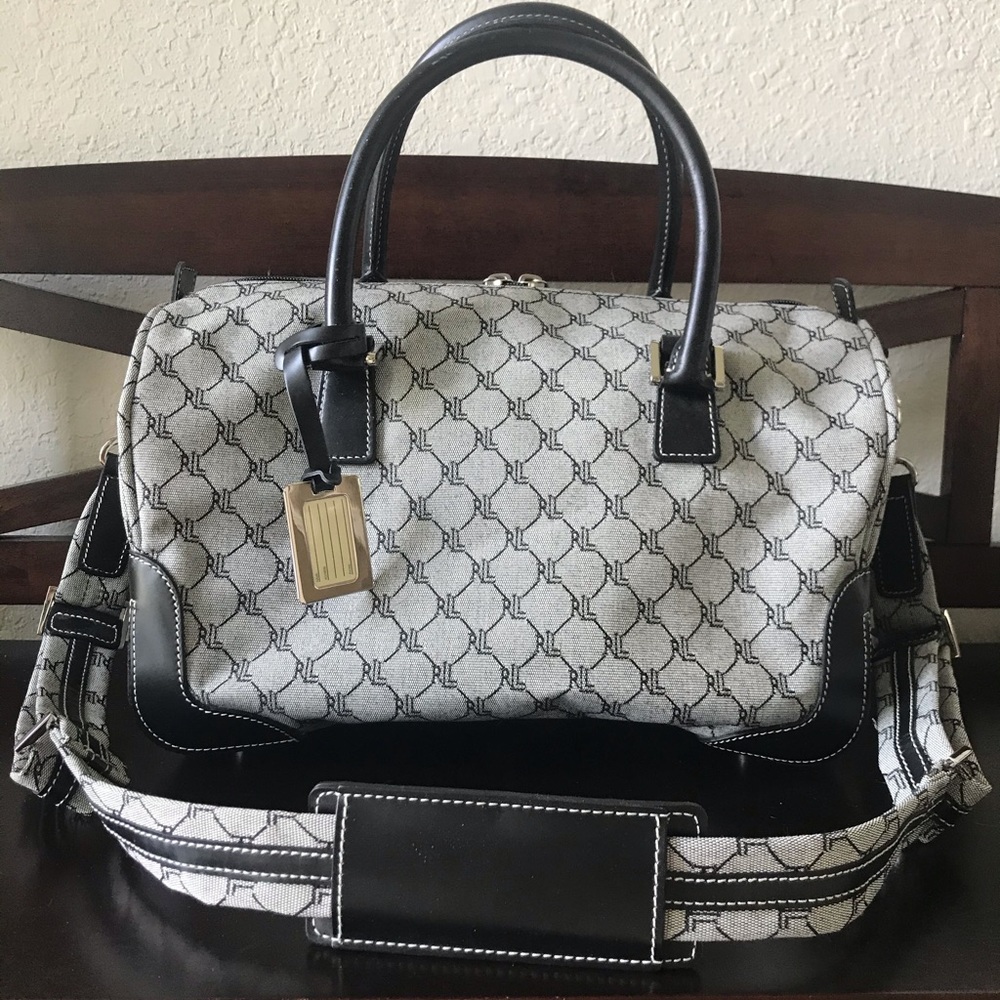 Ralph Lauren black logo overnight bag